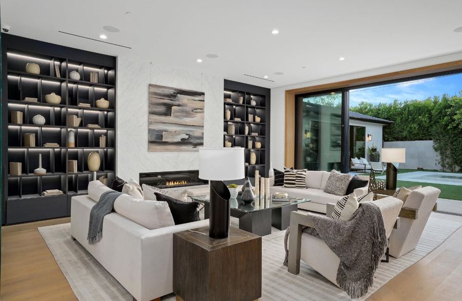 Living room, open to the pool deck