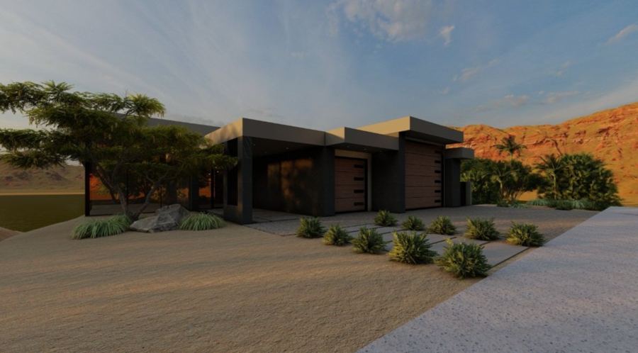 Rendering: low-profile desert elevation