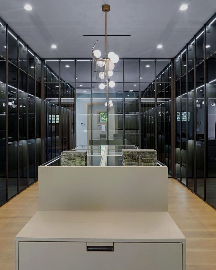 Glass-encased dressing room